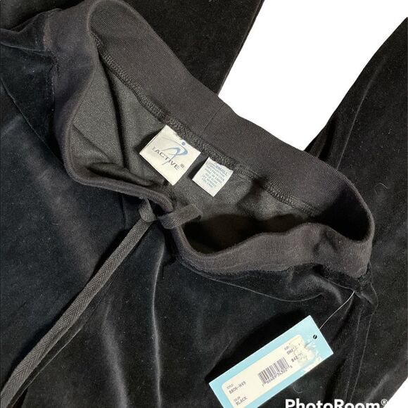 Vintage Silver embroidered black Velour Drawstring Pants Size Small NWT - Picture 7 of 7